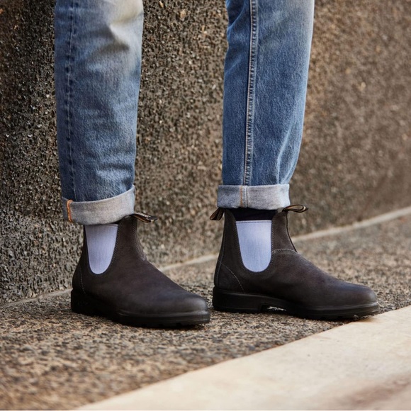 Blundstone Suede Chelsea Boot unisex USW-8, USM-6, AUS-5 steel grey/ pale denim. - Picture 9 of 14